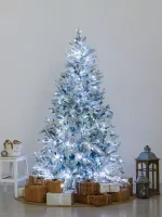 Заснеженная ель с гирляндой «Россо» холодный свет (Литая+пвх) от 1.2 до 2.4 м