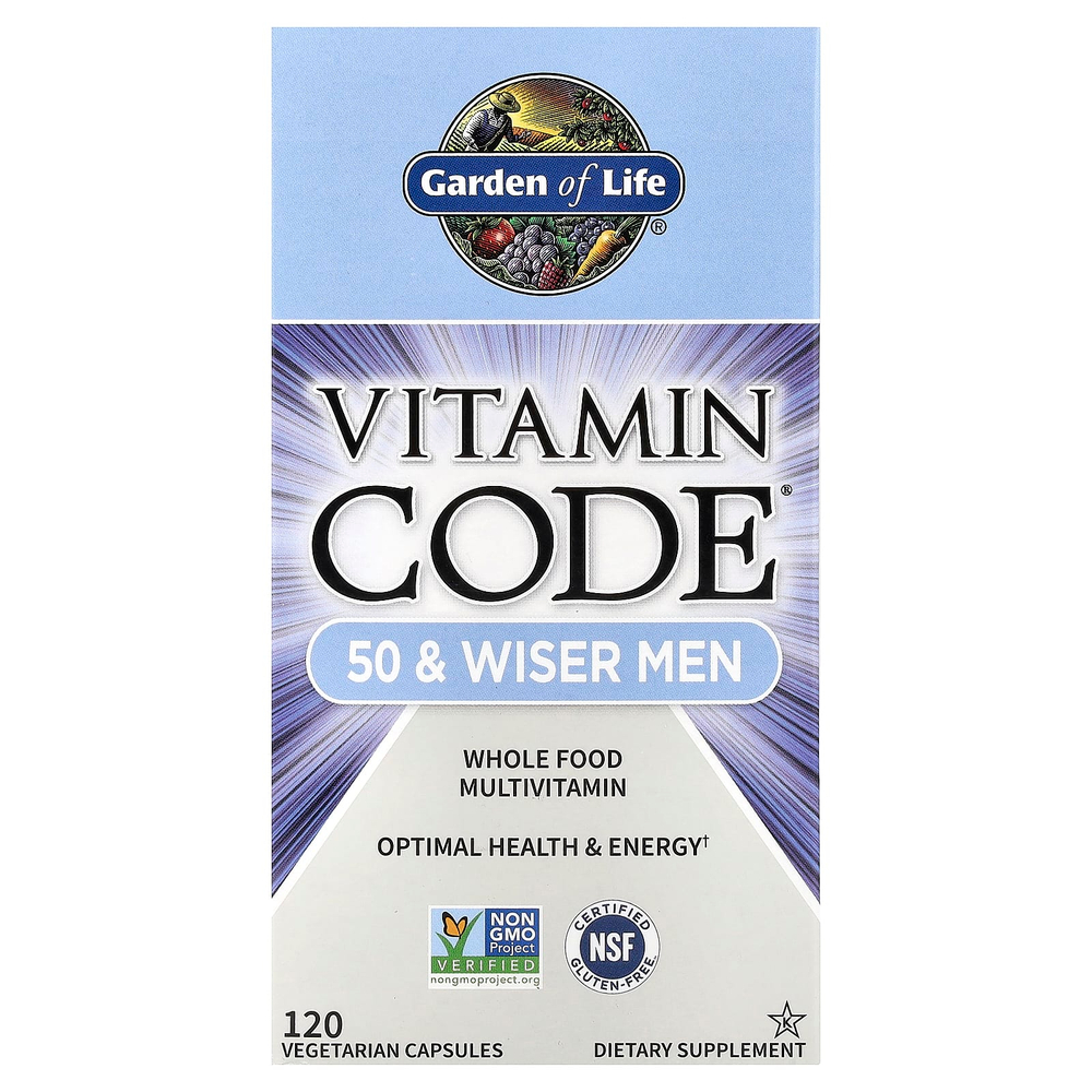 Garden of Life, Vitamin Code®, мультивитамины из цельных продуктов для мужчин от 50 лет, 120 вегетарианских капсул