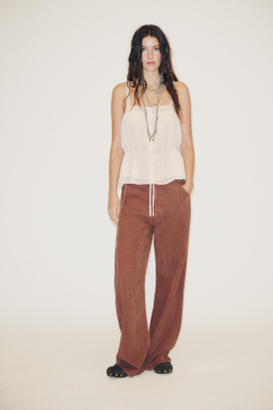 ZARA КРУЖЕВНОЙ ТОП ИЗ ЖОРЖЕТА, СВЕТЛО-БЕЖЕВЫЙ