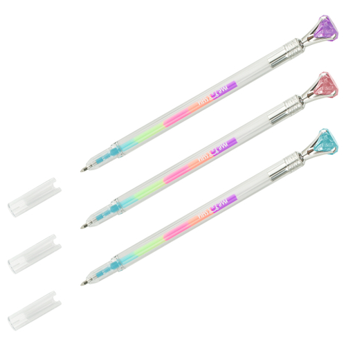 Ручка гелевая MESHU "Diamonds", радужная, 0,7мм