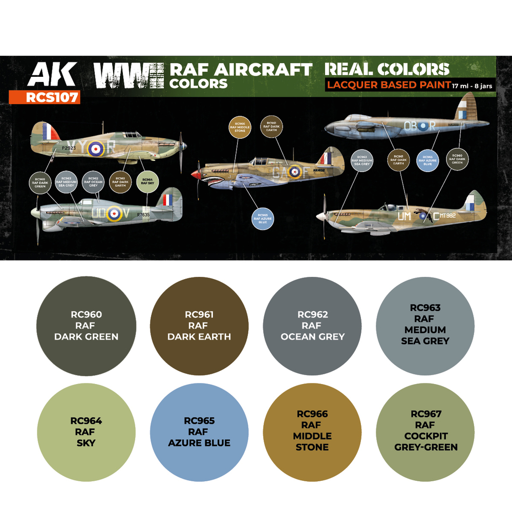 Набор красок AK Interactive Real Colors - WWII RAF Aircraft Colors