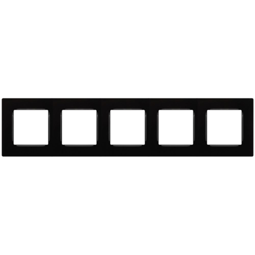 Рамка для розеток и выключателей ЭРА Серия 12 12-5205-06 на 5 постов, Классик, чёрный