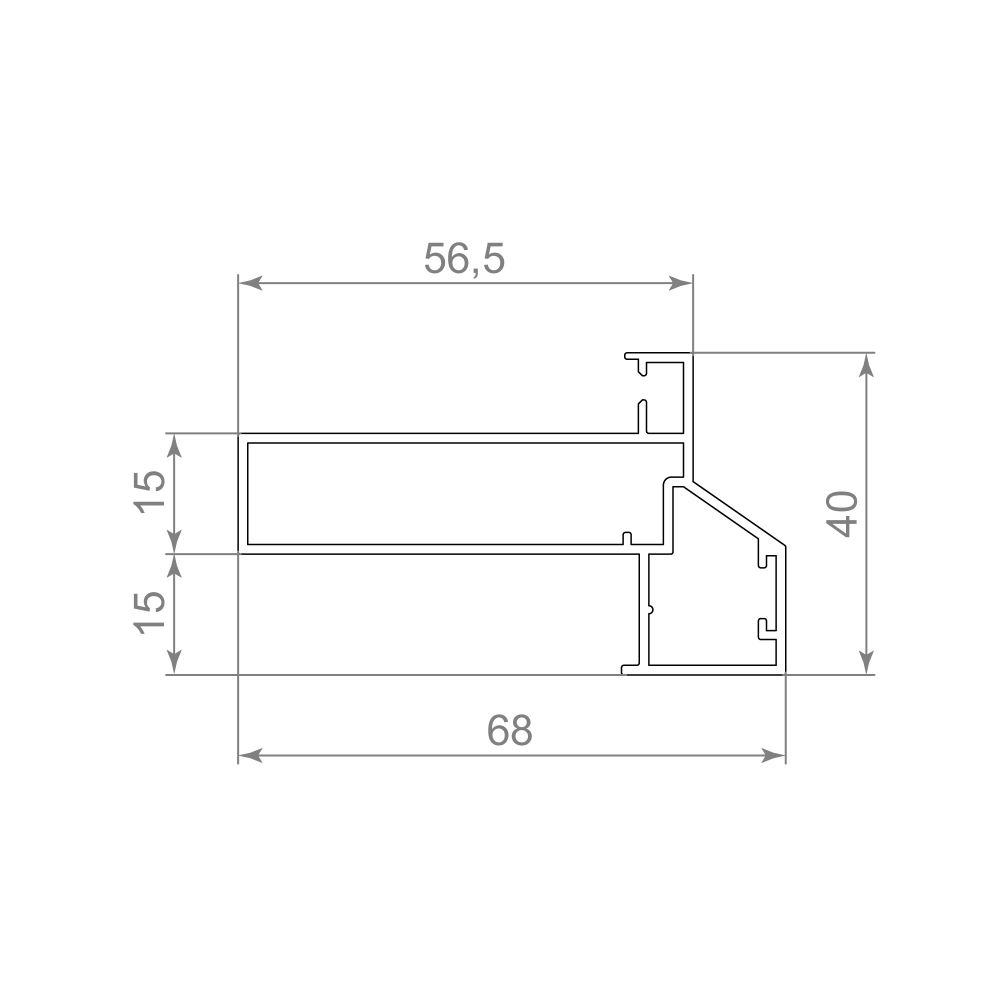 Короб SWD.Scope 40/68/3200 frame BL (3,2 м)