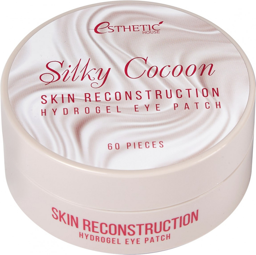 Патчи для век Esthetic House Silky Cocoon гидрогелевые с экстрактом кокона шелкопряда, шелка 60 шт