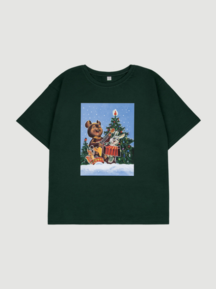 Футболка женская Mjölk х Зарубин Мишка и зайчик