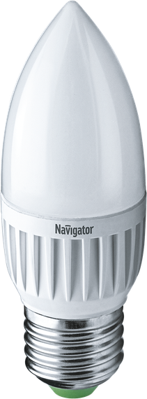 Лампа светодиодная Navigator C37 220V Е27 7W 4000K свеча 22558
