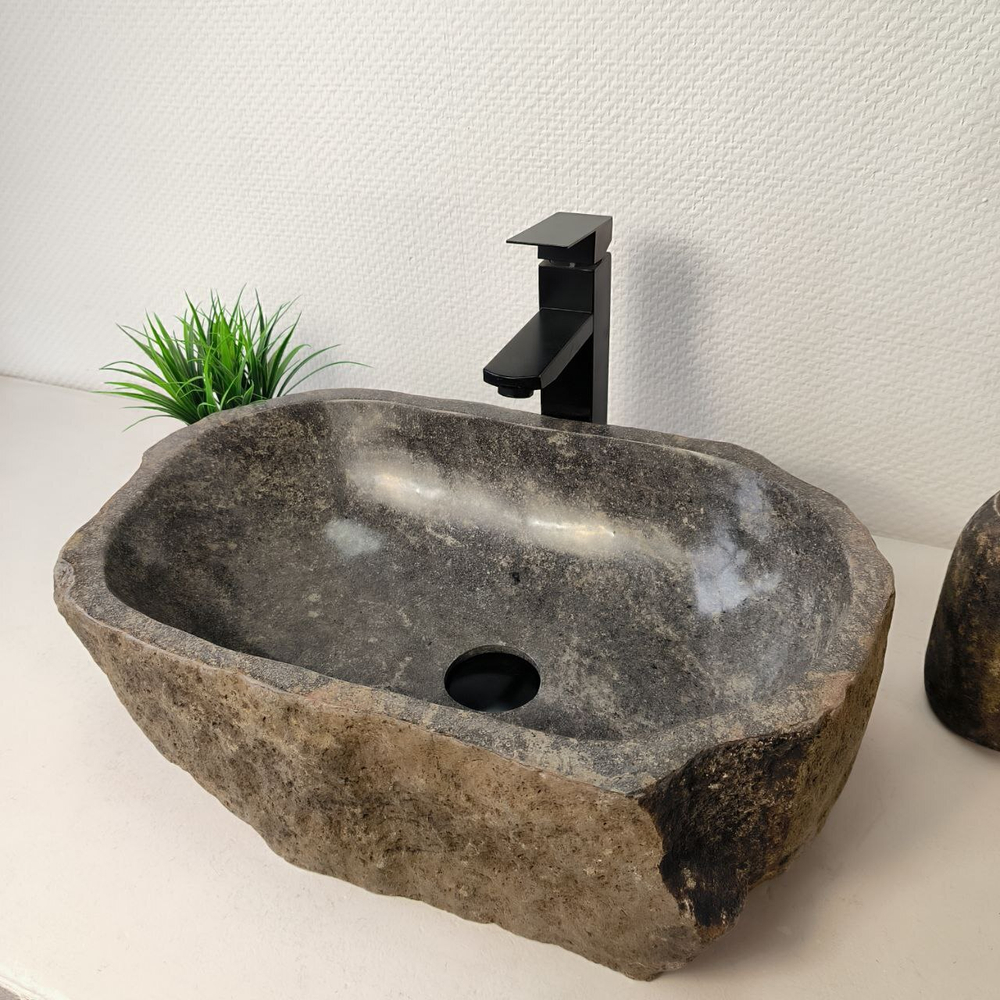 Раковина из речного камня RS-66075 53х34х15 из натурального камня