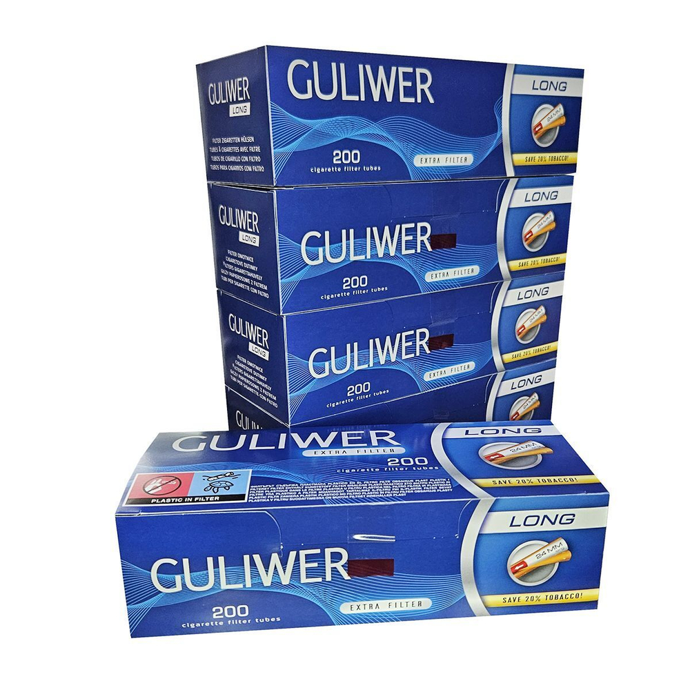Гильзы для сигарет "Guliwer" Extra Long 24mm 5х200шт (Комплект)