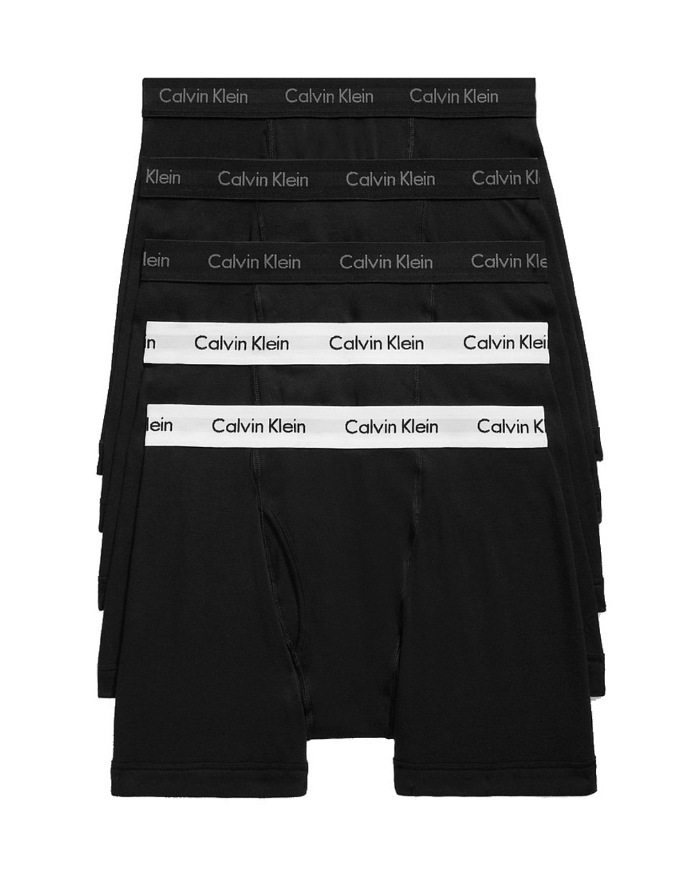 Мужские трусы боксеры-брифы Calvin Klein Cotton Classics 5-Pack Black / White