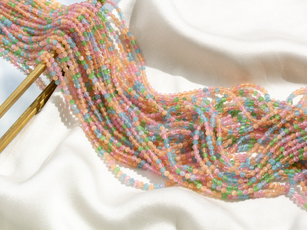 Кошачий глаз микс 2,9мм, огранка (нить бусин)