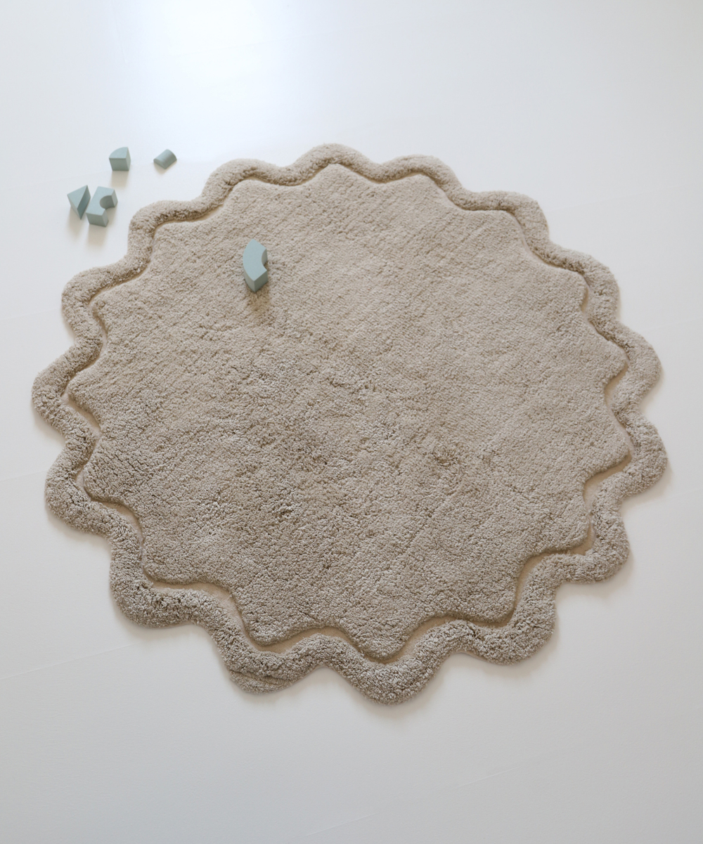 Стираемый коврик Nattiot Sweet April Lin (Ø110 см), хлопок, серый