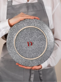 Набор посуды 2 тарелки плоские синие с бортиком 26 см