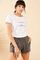 Qadın üçün beli rezinli boz şort 10071053