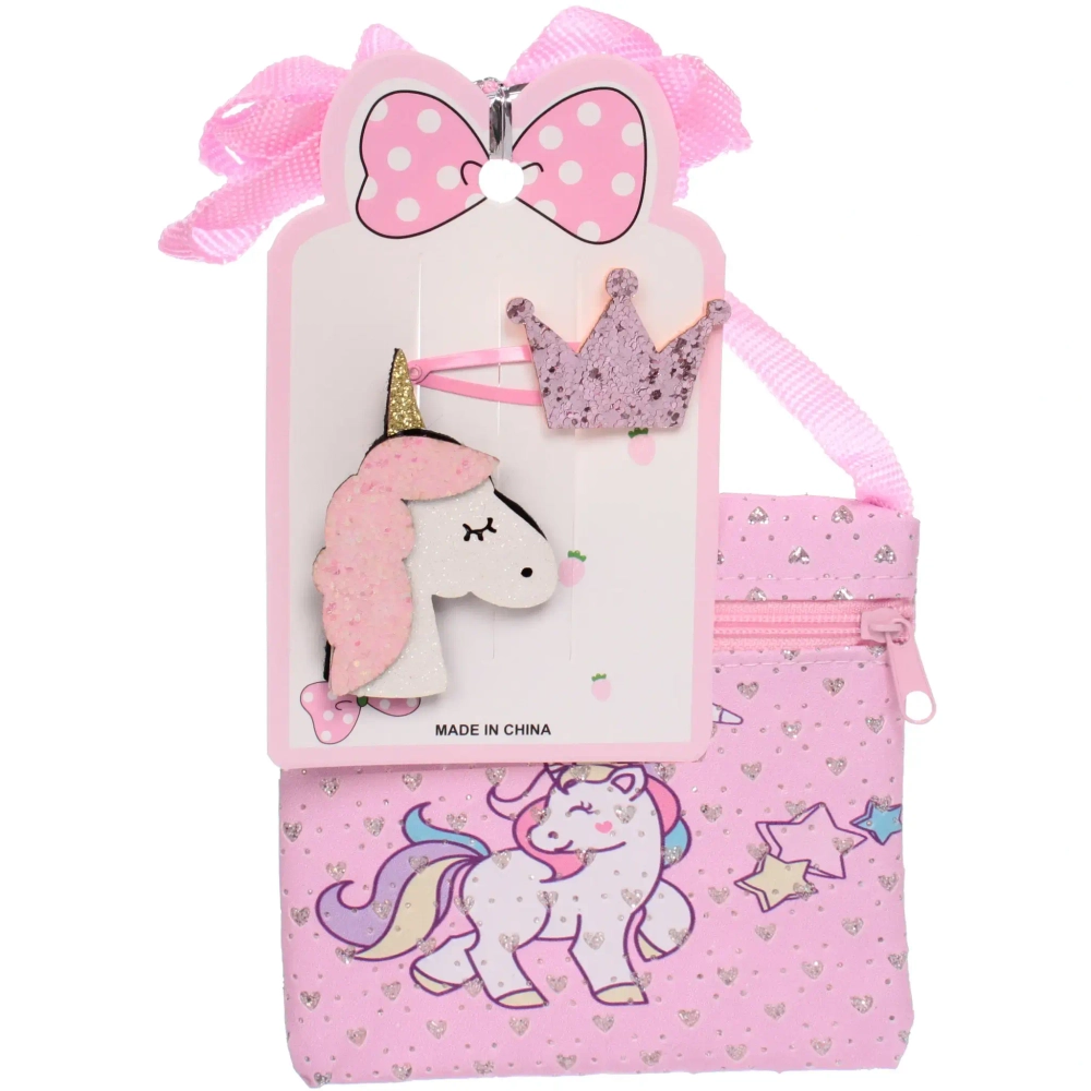 Набор аксессуаров для волос детский с сумочкой «Little Treasure Princess» (2 зажима, сумочка), 11*22 см