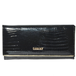 Чёрный кошелёк женский Coscet нат.кожа CS18-201B