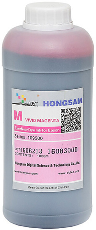 Чернила DCTec — HONGSAM водорастворимые для Epson серия: 109500 - Magenta (Пурпурный) 1000 мл.