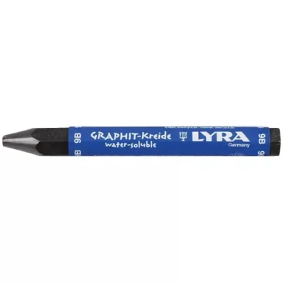 Мелок графитовый шестигранный Lyra Graphite Crayons, водорастворимый, 12 мм 9В