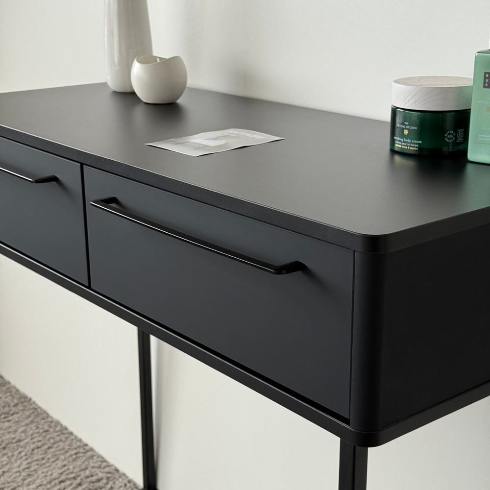 Туалетный столик консоль ROYAL 5211 эко (Черный-Черный-р.черная)