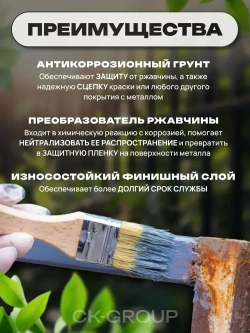 Грунт-эмаль по ржавчине 3 в 1 Лакра Черный 1.7кг Лакра