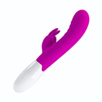 Лиловый вибромассажёр-кролик Cerberus - 21 см. (Цвет: лиловый)