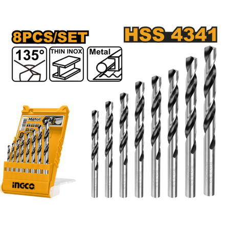 Набор сверл по металлу INGCO AKDB1088 8 шт.