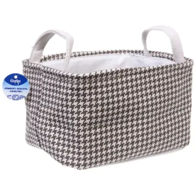 Коробка для хранения с ручками «ЭЛИНТ», цвет пастельно серый, 28*20*16см (лейбл Селфи)