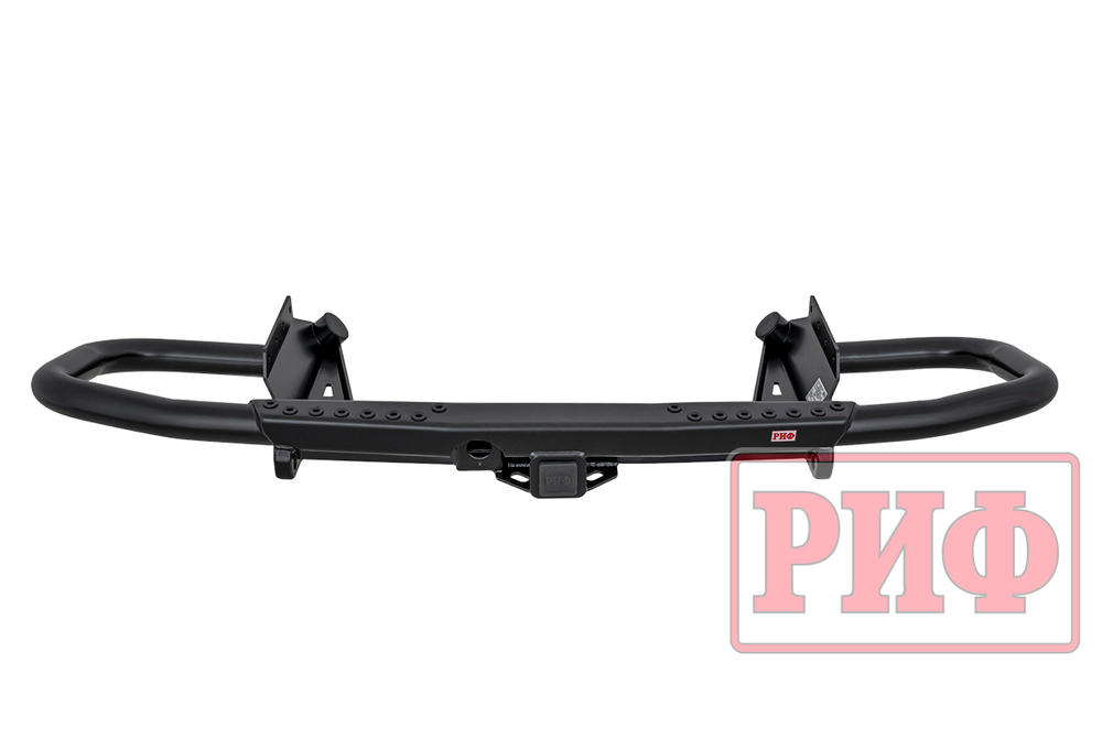 Бампер силовой задний Mitsubishi Pajero IV c квадратом под фаркоп РИФ