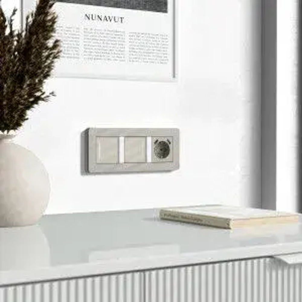 Умный сенсорный выключатель двухклавишный (дымчатый) W4523641