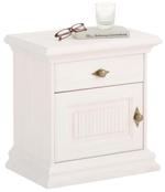 Тумба прикроватная 35х50х52, напольная с ящиком для одежды и дверцей, массив сосны, белый, Dipriz