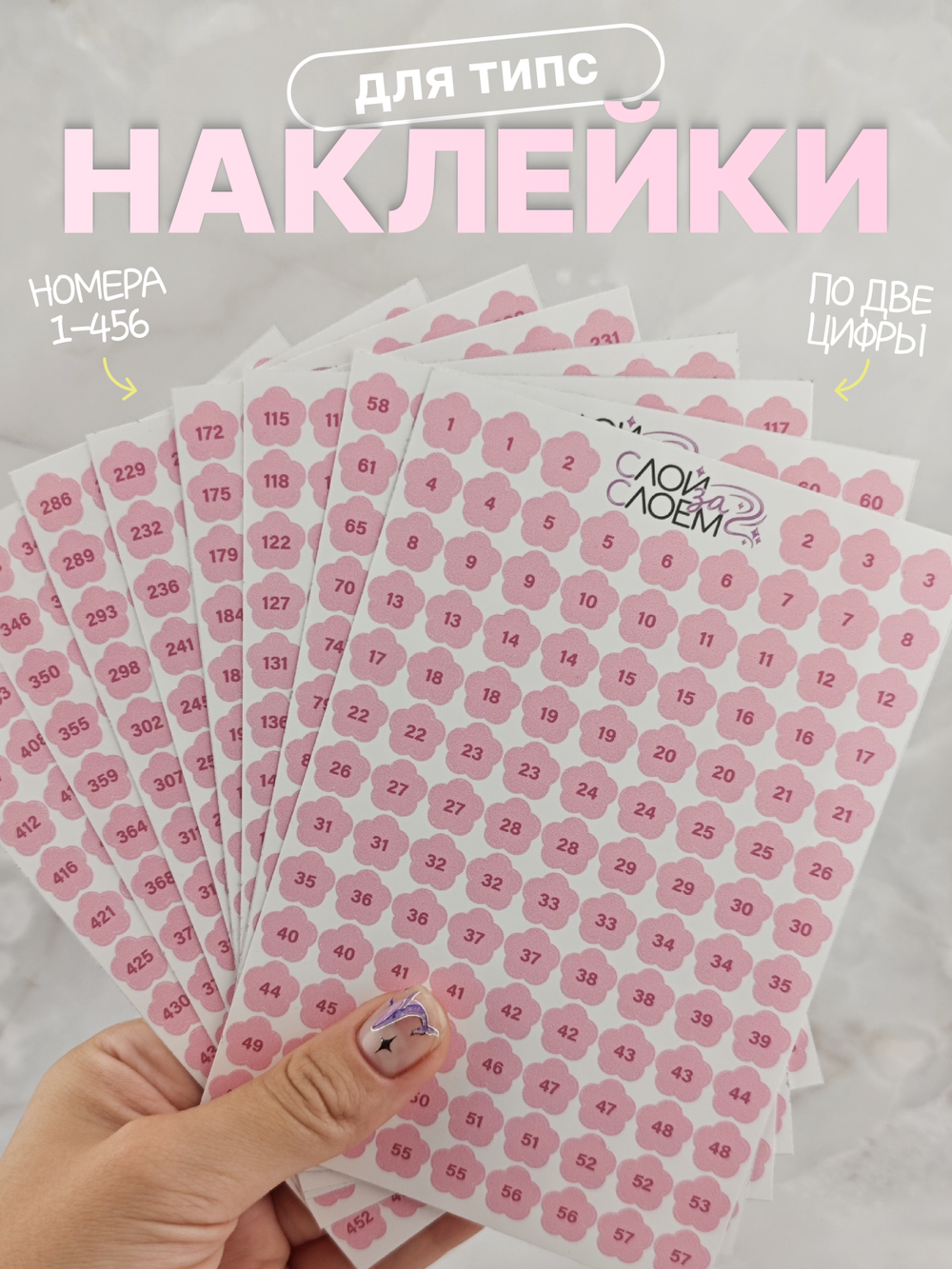 Наклейки 1-456 Ромашки розовые