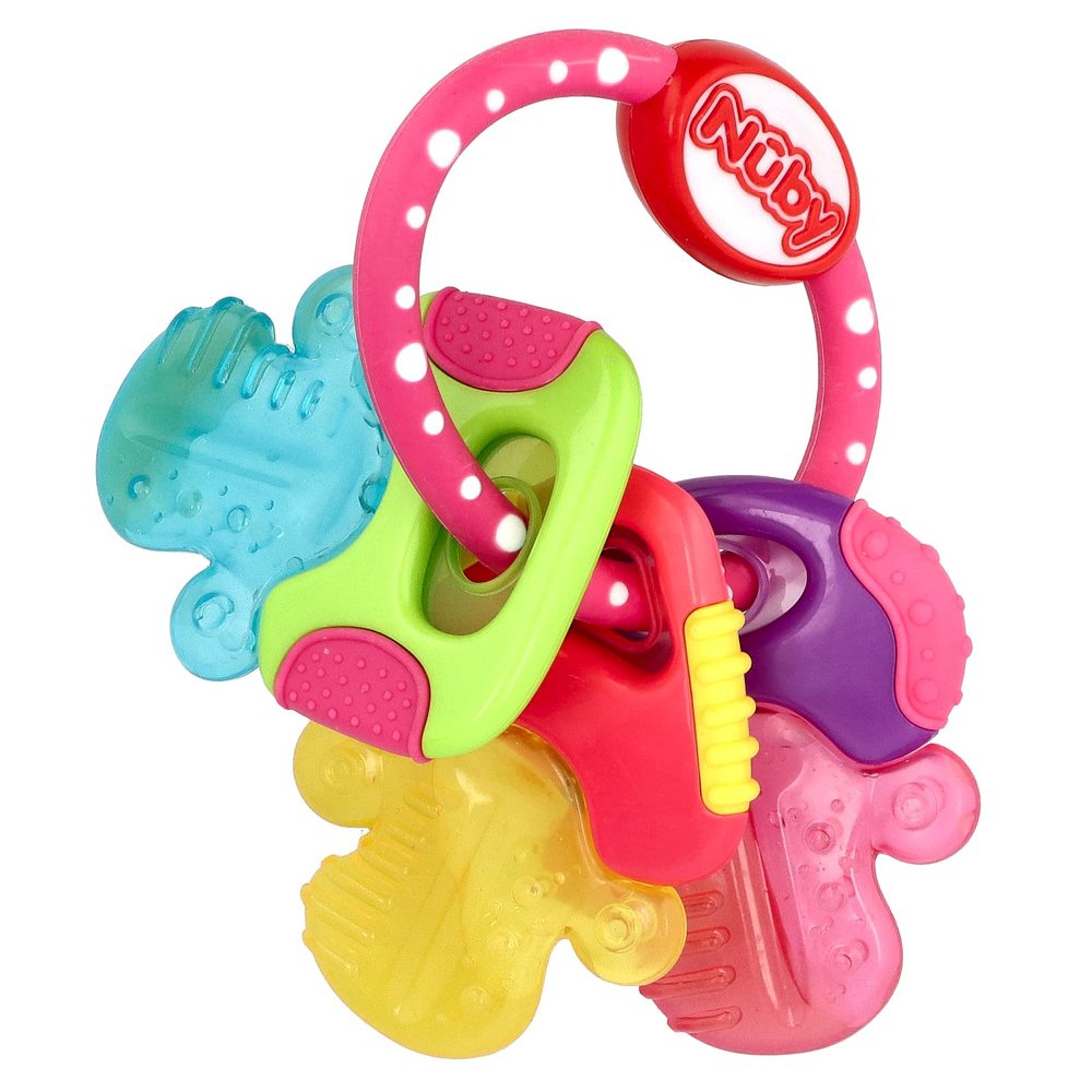 Nuby, Soothing Teether, IcyBite Keys, для детей от 3 месяцев, Perfectly Pink, 1 прорезыватель