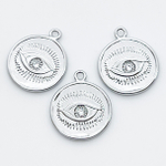 Подвеска Глаз, цвет серебро, размер 16*14 мм, цена за 1 шт