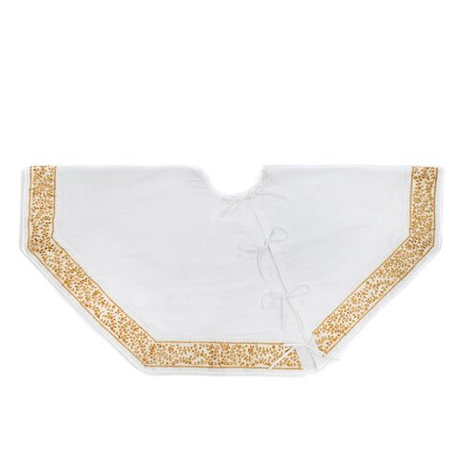 Юбка для елки 133см Goodwill белая/золотая