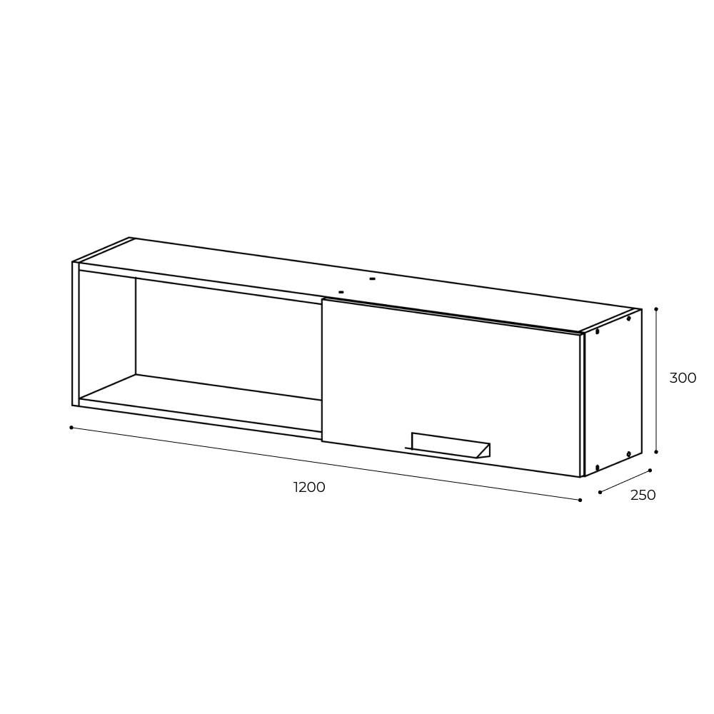 Полка навесная 1200 Квартет-13, дуб крафт/белый