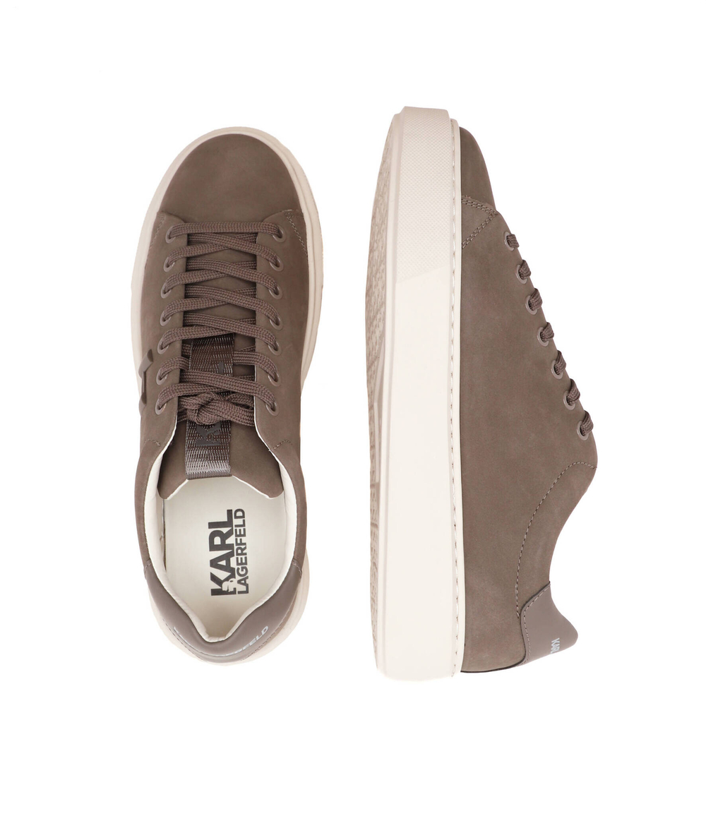 Кожаные кроссовки maxi kup monogram Karl Lagerfeld - бежевый(KL52217)