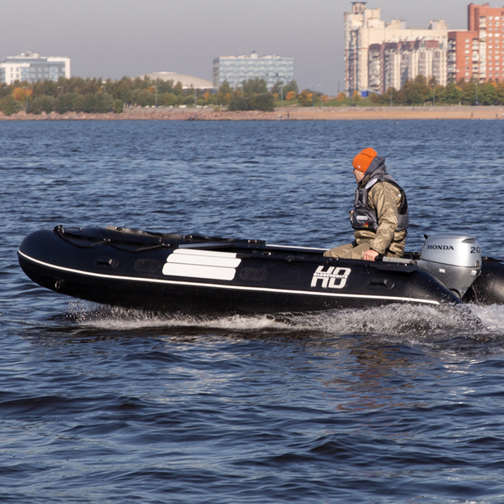Надувная ПВХ-лодка BADGER Heavy Duty 390 AL, Черный