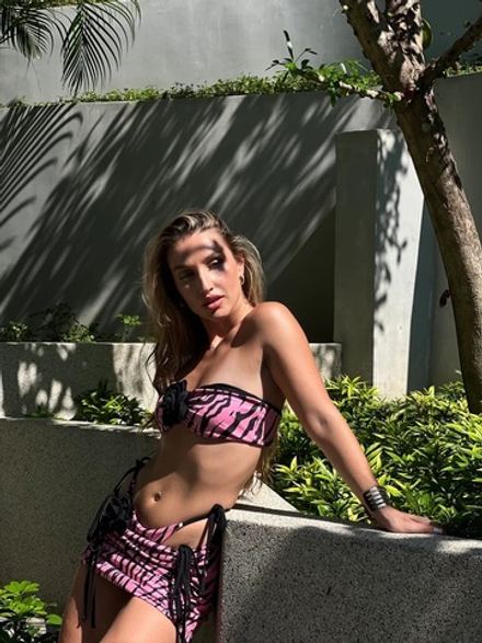 Купальник Флауэр бандо зебра пошив