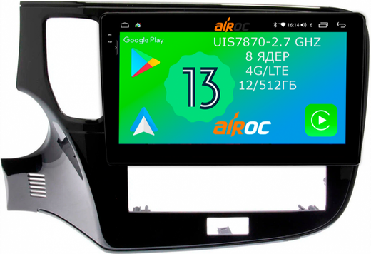 Магнитола для Mitsubishi Outlander 3 2020-2022 - Airoc 2K AU-2617 на Android 13, TS20, 12/512Гб, SIM-слот