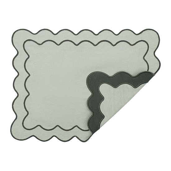 Салфетка под приборы с контрастным кантом зеленого цвета из коллекции trendy ruffles, 35х45 см