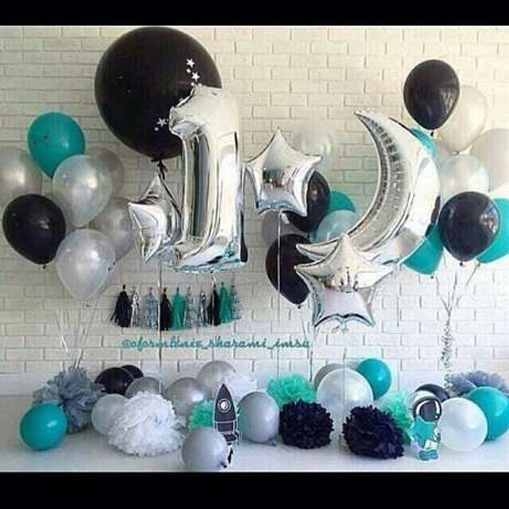 Шар (35"/89 см) Фигура, Полумесяц, Серебро 1 шт.