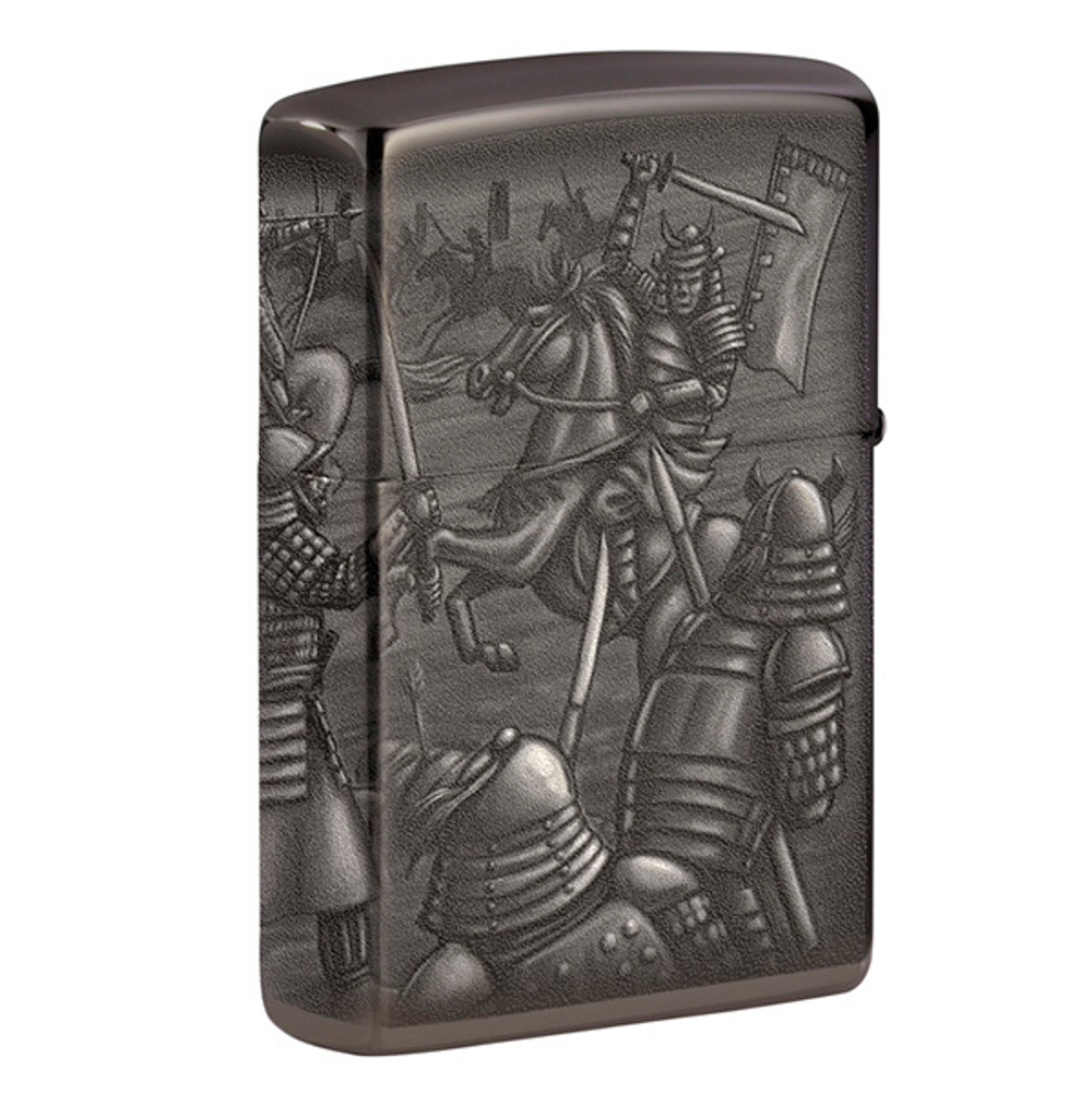 Зажигалка Zippo Knight Fight Design с покрытием High Polish Black