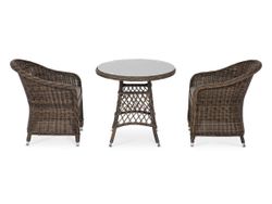 "Эспрессо-80 R" обеденная группа плетеная, цвет коричневый