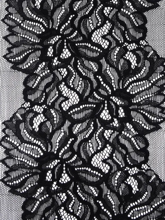 652 Кружево эластичное 17 см, Италия, черный 170