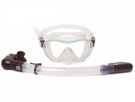 Набор маска+трубка Sargan Агидель прозрачный/коричневый