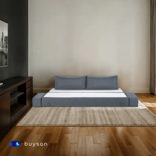 Бескаркасный диван-кровать c подлокотниками BuyDream Plus (джинс)