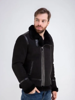 Дубленка мужская натуральная авиатор зимняя Турция