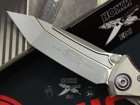 Складной нож Microtech Socom Bravo T/E 261-7CFTI c клинком из стали Böhler M390 Microclean®, рукоять титан / карбон