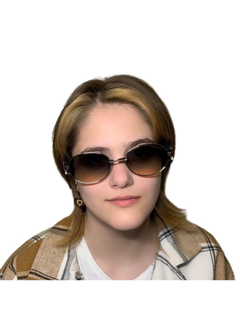 Модные очки кошки коричневые