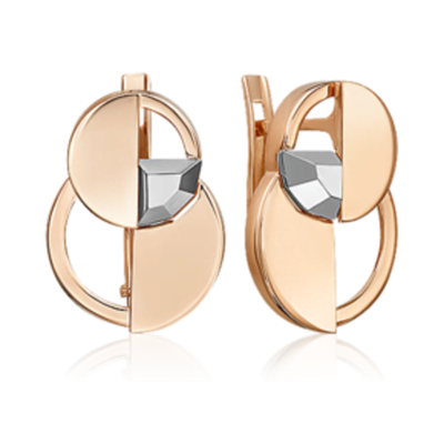 Серьги с английским замком из комбинированного золота 02-5053-00-000-1111