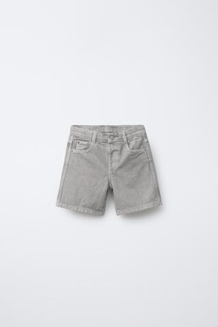 ZARA ОДНОТОННЫЕ ТВИЛОВЫЕ ШОРТЫ, СИНИЙ